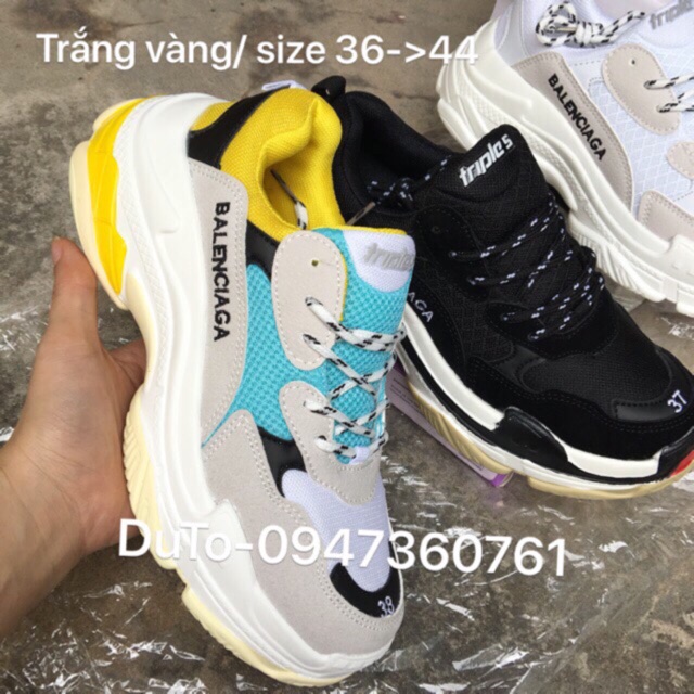 [SALE SỐC] Giày triple s vàng xanh size 36-&gt;43
