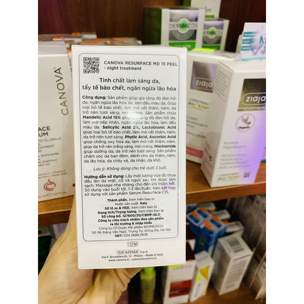 [CHÍNH HÃNG] Tinh chất CANOVA RESURFACE MD15 PEEL - NIGHT trắng da, tẩy tế bào chết, ngăn ngừa lão hóa 30ml | BigBuy360 - bigbuy360.vn