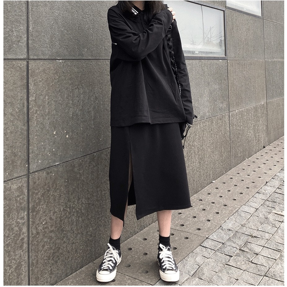 Nhập WAFACB2422 giảm 22K cho đơn 99K_Váy Chữ A Lưng Cao Xẻ Tà 28093 | BigBuy360 - bigbuy360.vn