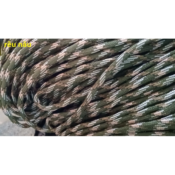 Bó 28-30mét dây dù paracord 7 lõi 4mm tròn -