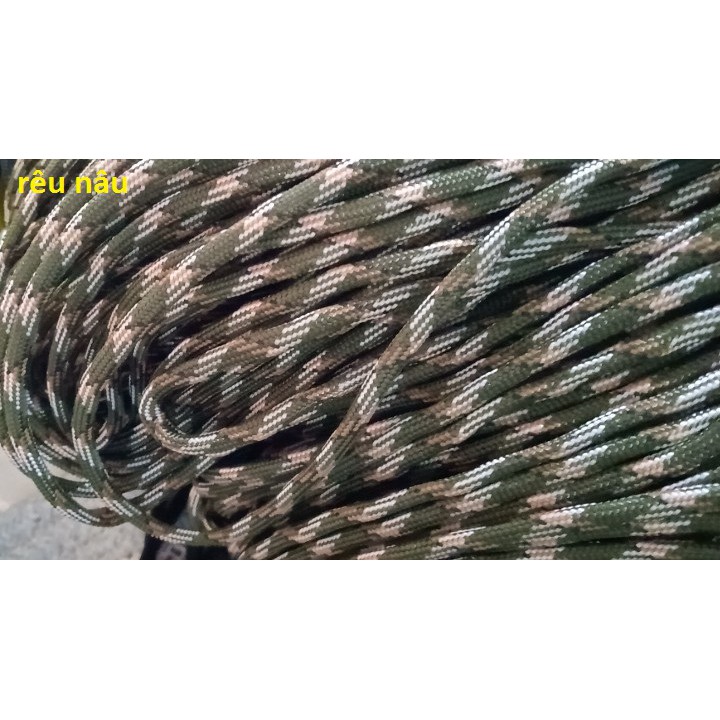 Bó 28-30mét dây dù paracord 7 lõi 4mm tròn - (có trên 25 màu)