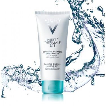 Sữa rửa mặt Vichy Purete Thermal 3 in 1 One Step Cleanser Sensitive Skin And Eyes-Sữa rửa mặt tẩy trang 3 in 1 Vichy