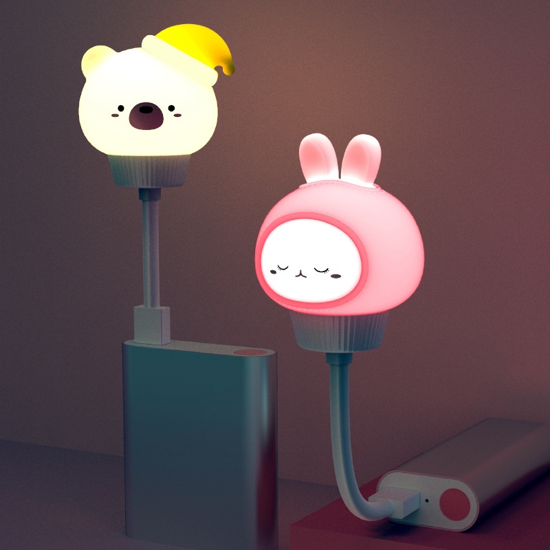 Đèn ngủ LED USB hình thỏ / gấu đáng yêu sáng tạo