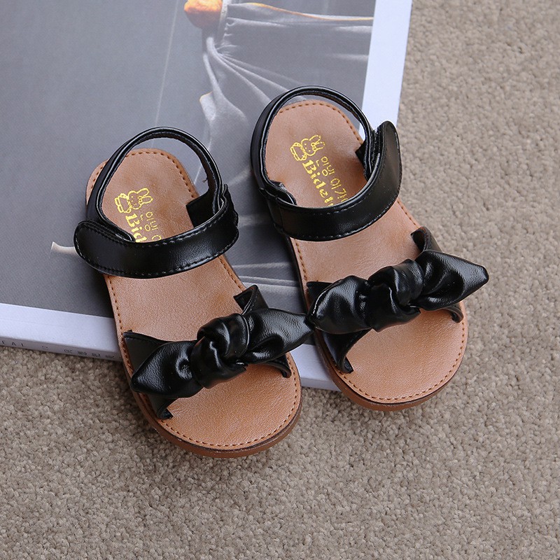 Dép sandal bé gái đính nơ phong cách Hàn Quốc H9