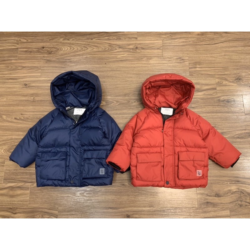 Áo khoác phao Zara xuất dư xanh than cho bé size 18-24m(12-14kg)