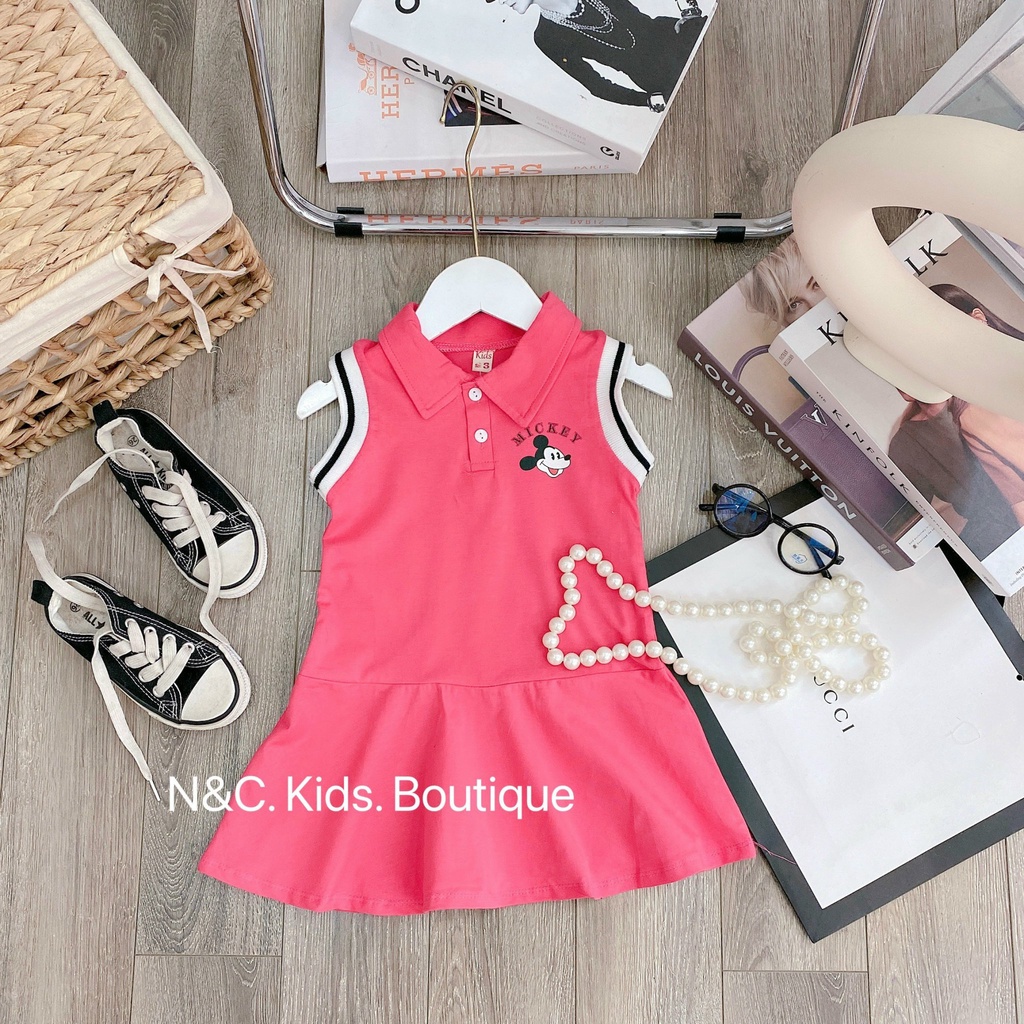 Váy bé gái cố trụ sát nách mickey 5 mầu XHN958
