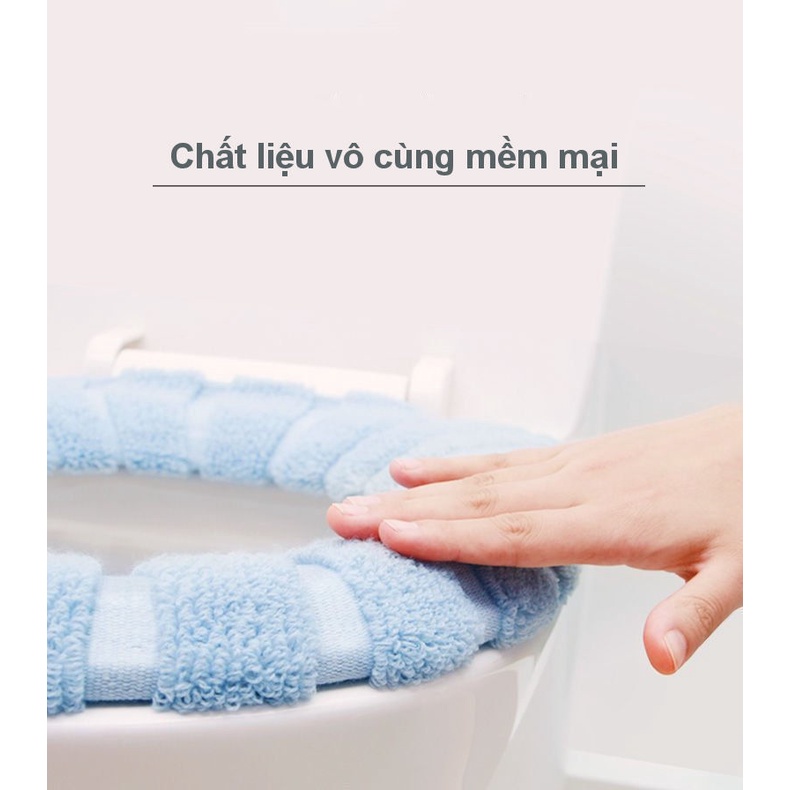 Miếng nỉ đệm lót bồn vệ sinh hình tròn phù hợp với mọi loại bồn cầu, Mềm mại và thân thiện với làn da