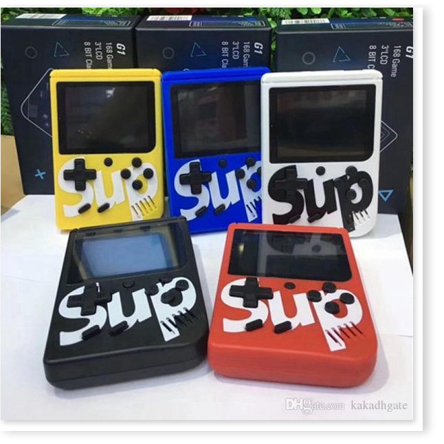 Máy điện tử cầm tay SUP 400, với 400 game kinh điển như contra,mario..., kết nối TV bằng cổng AV,pin sạc 800 mAh