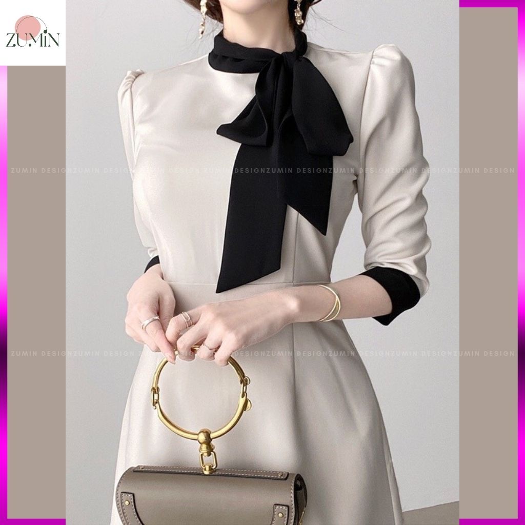 Đầm thiết kế cao cấp 💙 Đầm công sở Hàn Quốc vải chéo công sở thanh lịch | BigBuy360 - bigbuy360.vn
