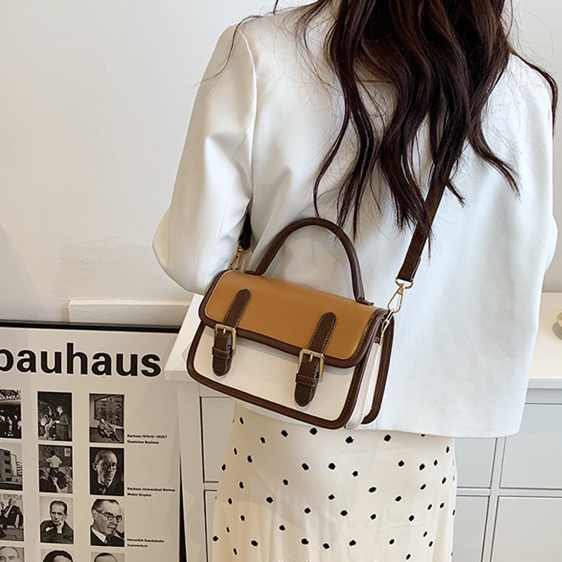 Túi xách đeo vai IELGY màu sắc tương phản thời trang cho nữ