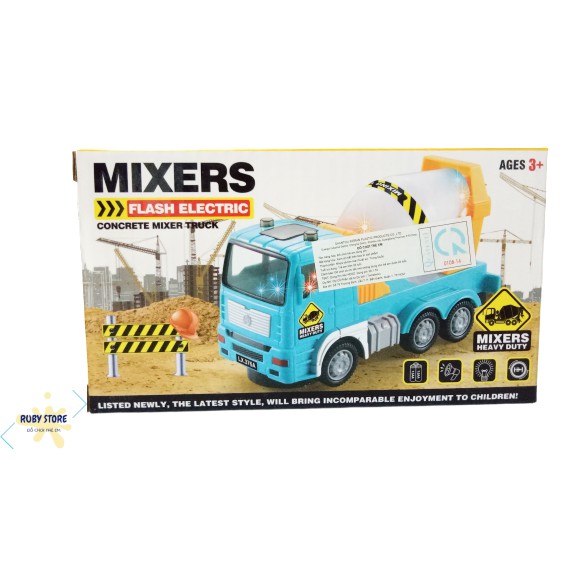 XE TRỘN BÊ-TÔNG TỰ CHẠY, CÓ ĐÈN FLASH VÀ NHẠC SÔI ĐỘNG