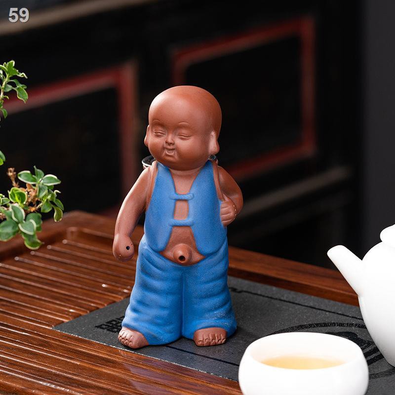 Pee Boy Zisha Tea Pet Trang trí Khay trà lớn Zen Little Monk Dễ thương Phụ kiện đạo Ý tưởng