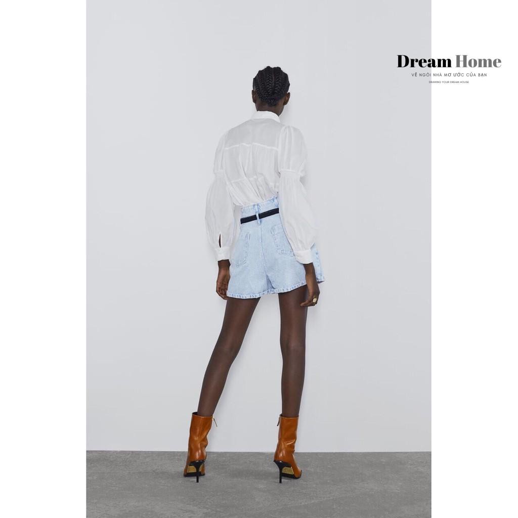 Quần Short bò nữ ống rộng cạp cao kèm belt Za.R.A hàng xuất xịn full tag mac | BigBuy360 - bigbuy360.vn