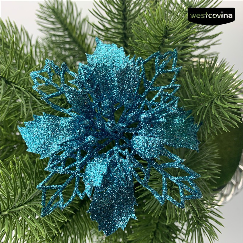 Phụ Kiện Hình Hoa Trang Trí Cây Thông Giáng Sinh Lấp Lánh