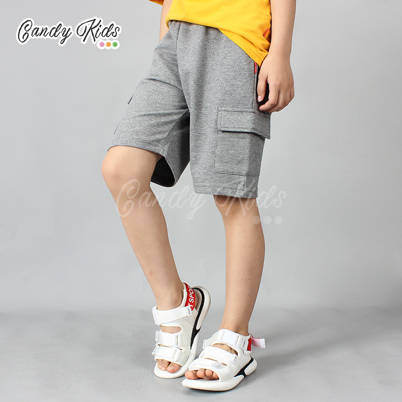 Quần Short Cotton Màu Trơn Thiết Kế Đơn Giản Cho Bé Trai 7-11 Tuổi