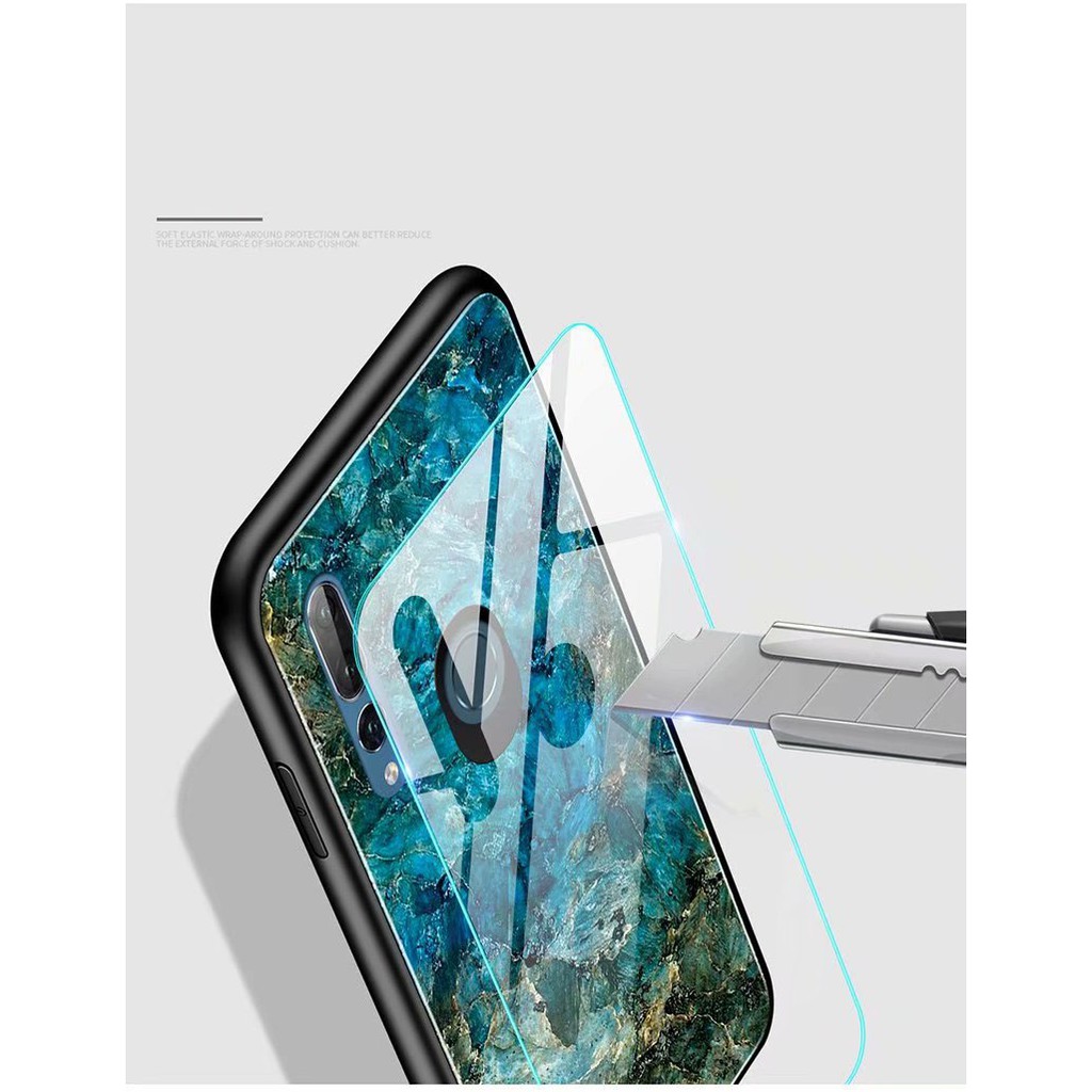 Ốp lưng kính cường lực bầu trời sao thời trang cho Huawei Y9 Prime 2019