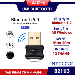 USB Bluetooth 5.0 B21-U3 Netlink - Kết nối bluetooth cho máy tính, các thiết bị ngoại vi sử dụng blutooth