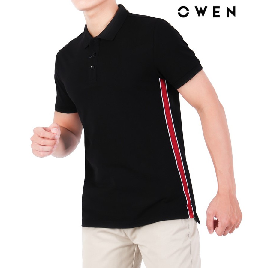 Áo polo ngắn tay OWEN Bodyfit Đen - APV21839 | BigBuy360 - bigbuy360.vn