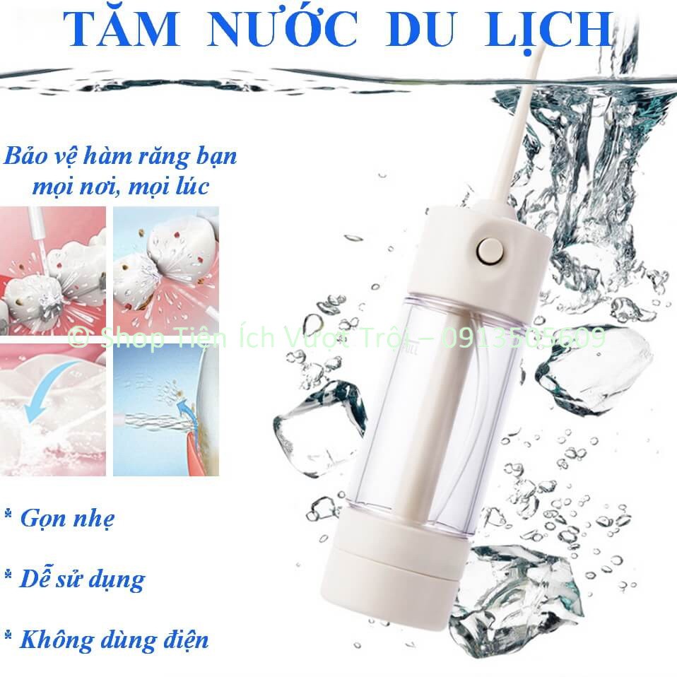 Tăm nước cá nhân, tạo áp lực hơi bằng tay,an toàn, dễ sử dụng gọn nhẹ dễ dàng mang đi làm, đi du lịch-Tiện Ích Vượt Trội