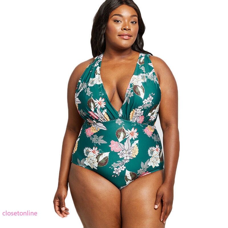 Áo tắm một mảnh cỡ lớn trang trí hoa xinh xắn cho nữ | BigBuy360 - bigbuy360.vn