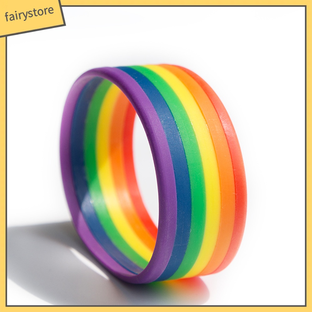 Vòng Tay Fmen 's Rainbow Band Silicone Cho Nam Và Nữ