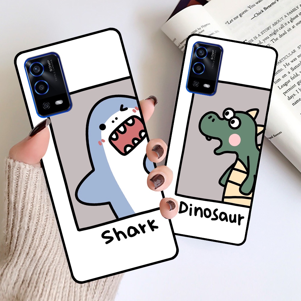 Ốp Oppo A55 in hình cá mập, khủng long dễ thương, cute (T01 - T06)