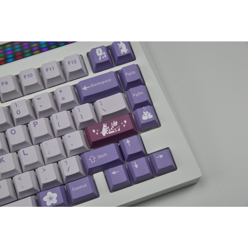 Gói phím GMK Cute Rabbit, 129 phím keycaps cherry Cấu hình DYE-SUB Cá nhân hóa GMK Keycaps dành cho bàn phím cơ