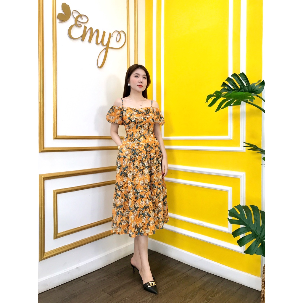 Maxi EMY EM6637 Cam Họa Tiết Hoa Có Túi