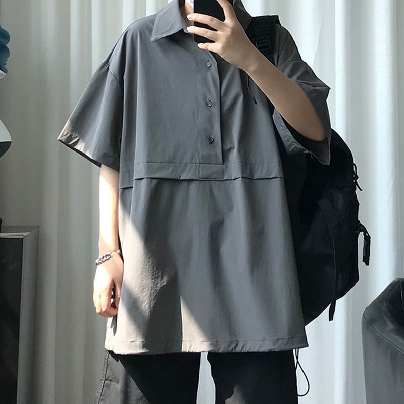 Polo tay ngắn Áo Thun polo Ngắn Tay Form Rộng Phong Cách Hàn Quốc Dành Cho Nam