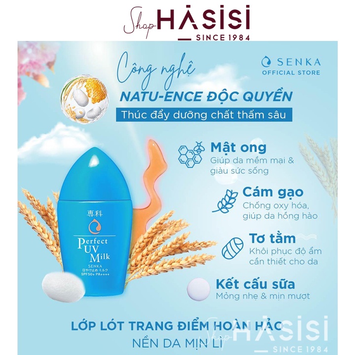 Sữa Chống Nắng Dưỡng Ẩm SENKA - Perfect UV Milk N SPF50+/PA++++ 40ml