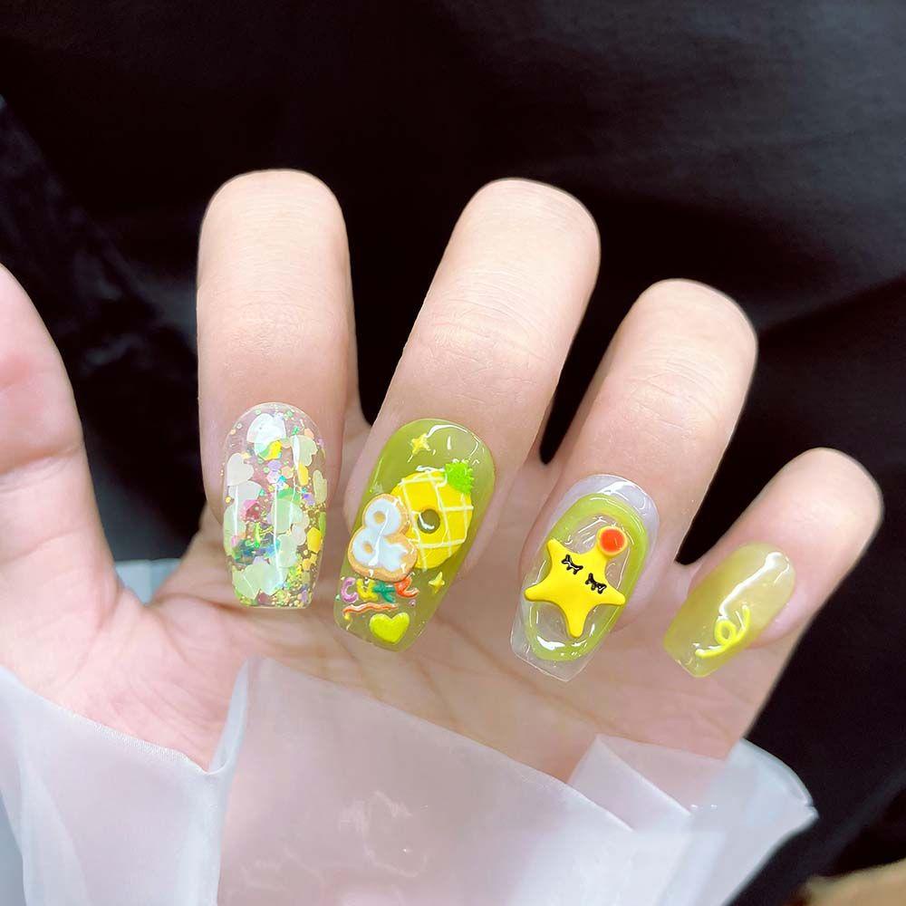 Phụ Kiện Trang Trí Móng Tay Hình Thỏ Cà Rốt Ngôi Sao Bằng Kim Loại