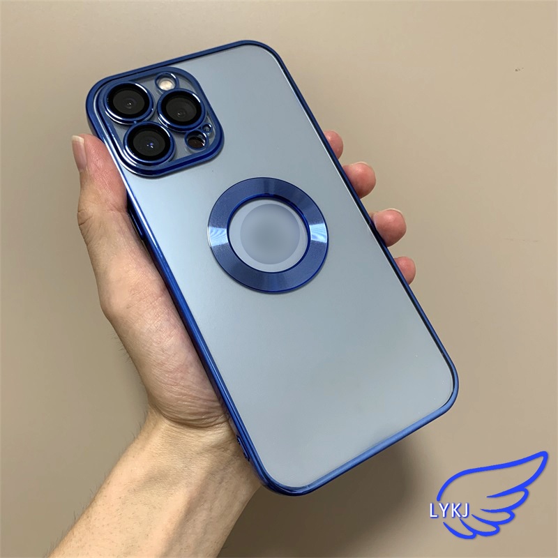Ốp Điện Thoại tpu Trong Suốt Mạ Điện Họa Tiết CD Bảo Vệ Ống Kính Máy Ảnh Cho iPhone 13pro 12 11promax 14 pro max 7plus 8plus