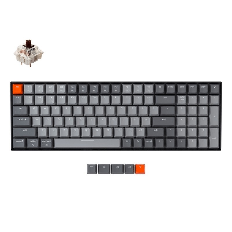 Bàn Phím Cơ Không Dây Keychron K4V2 Bản Nhôm Led RGB Có Hotswap, Switches Gateron, Keycap ABS, Bluetooth 5.1