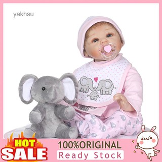 Yak-55cm Lifelike Reborn Baby Girl Vinyl Silicone Doll Children Accompany Toy Gift