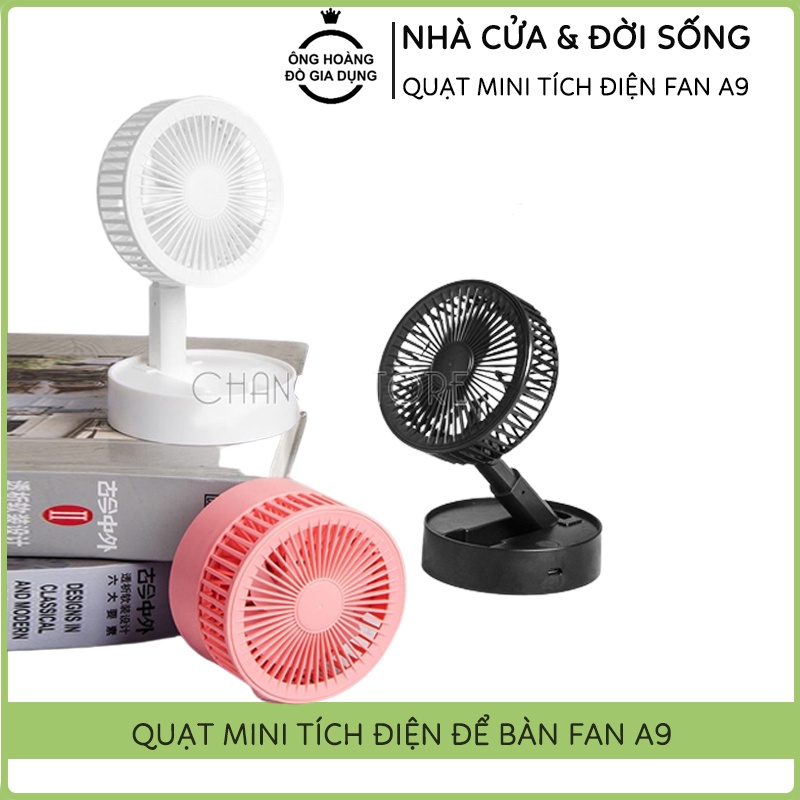 🌥️FREESHIP🌥️Quạt Mini Để Bàn Sạc Tích Điện Gấp Gọn USB Fan A9, Siêu Tiện Dụng Cho Mùa Hè 2021