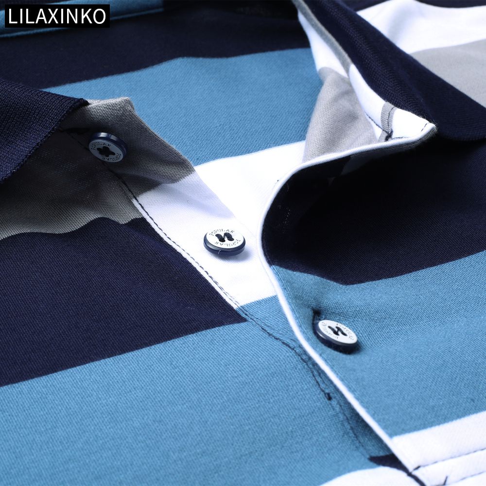 Áo Thun Polo Cotton Tay Dài Kẻ Sọc 3 Màu Thời Trang Thu Đông Cho Nam