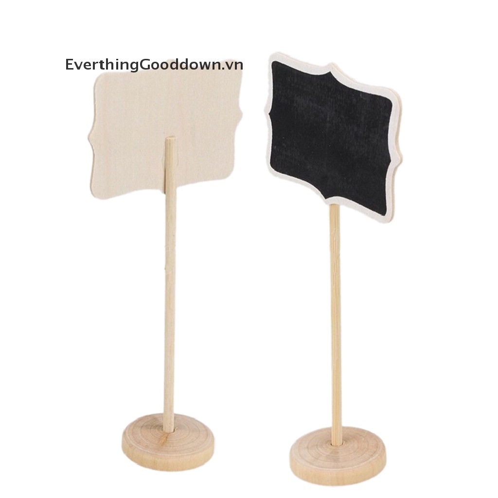 Everthinggooddown Set 10 Bảng Đen Mini Hình Chữ Nhật Có Số Góc Để Bàn Đám Cưới