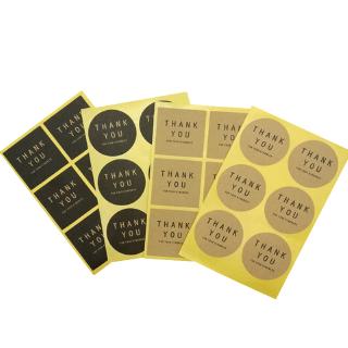 60 Cái / gói Hình Tròn Vuông Cảm Ơn Bạn Handmade Dính Bao Bì Niêm Phong Nhãn Dán DIY Giáng Sinh Dán