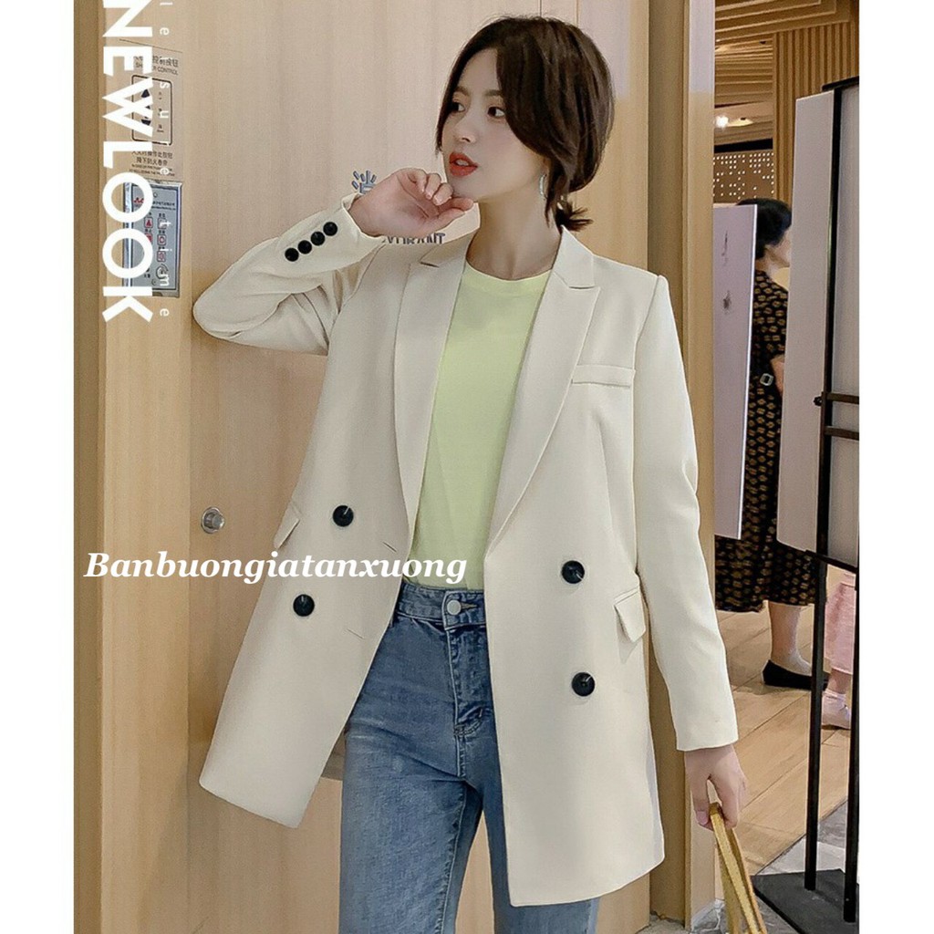 áo vest nữ dáng dài đính khuy tay nhiều màu thanh | BigBuy360 - bigbuy360.vn