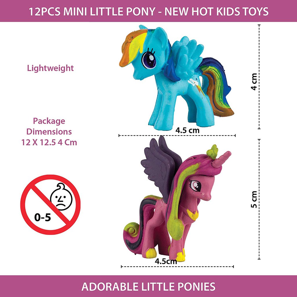 Set 12 mô hình nhân vật phim My Little-Pony đáng yêu