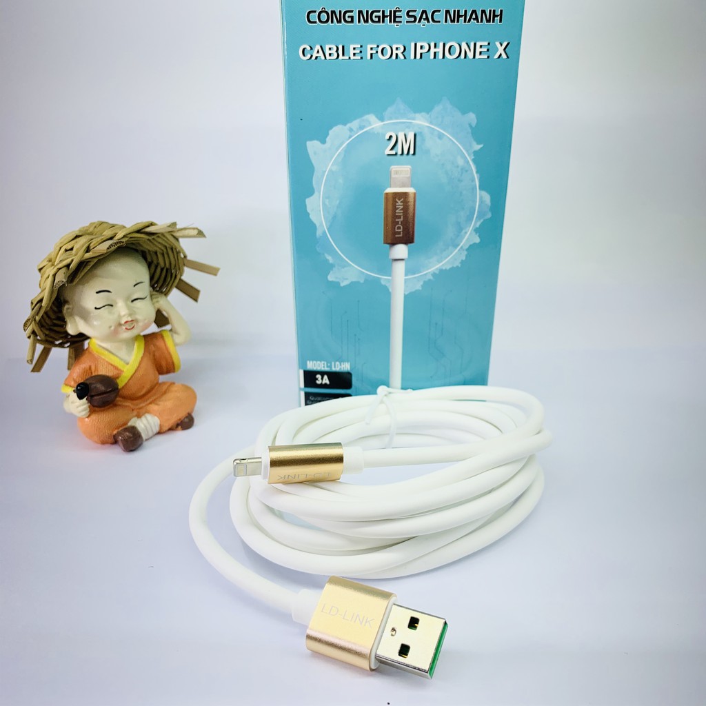 CÁP DÂY SẠC iphone LDlink chính hãng dài 2m, BẢO HÀNH 36 THÁNG 1 ĐỔI 1 trong mọi trường hợp, kể cả đứt gãy vẫn đổi