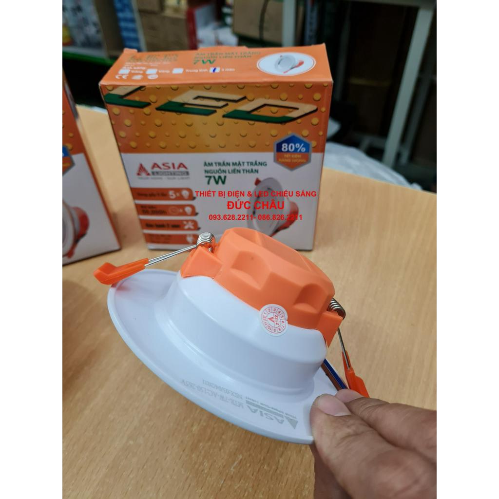Đèn led downlight lắp âm trần lỗ khoét 90 công suất 7w chính hãng  ASIA, bảo hành 2năm đổi mới