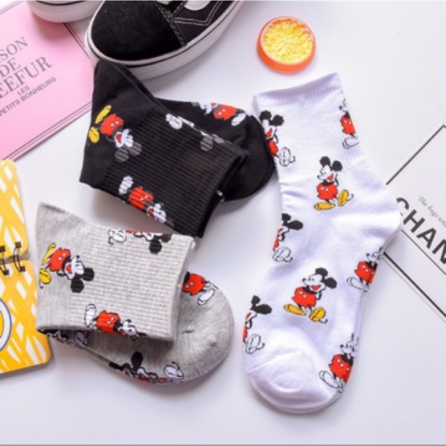 [ MICKEY MOUSE ] Tất Cao Cổ Hàn Quốc - Dễ Mix Đồ - Hoạ Tiết Chuột Mickey Độc Đáo - Tất Unisex Dùng Cho Cả Nam Và Nữ Cute