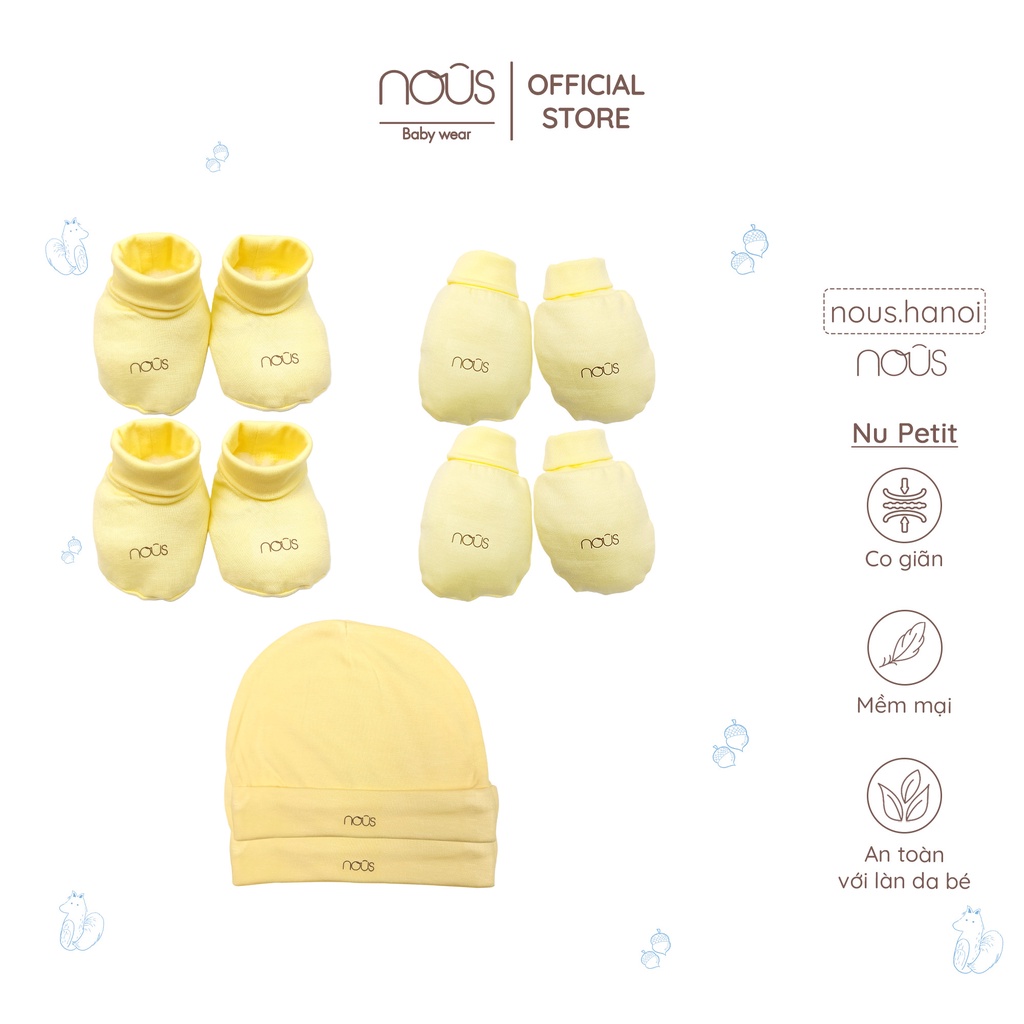 Phụ Kiện Cho Bé Sơ Sinh - Bao Tay Nous - Bao Chân Nous - Mũ Nous (Size Sơ sinh Newborn)