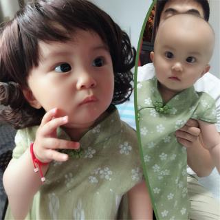 Tóc Giả Ngắn Xoăn Màu Nâu/Đen JAN29940 Dùng Làm Đạo Cụ Chụp Ảnh Cho Bé