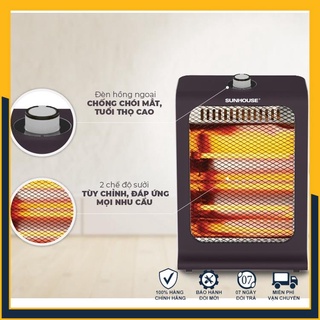Quạt sưởi điện hồng ngoại Sunhouse các loại, Đèn sưởi chính hãng - Làm ấm nhanh, tỏa nhiệt đều