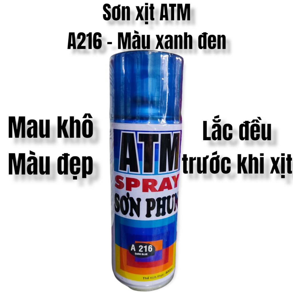 Sơn xịt ATM - A216 xanh đen - A242 xanh dương - A213 xanh nước biển - 400ml