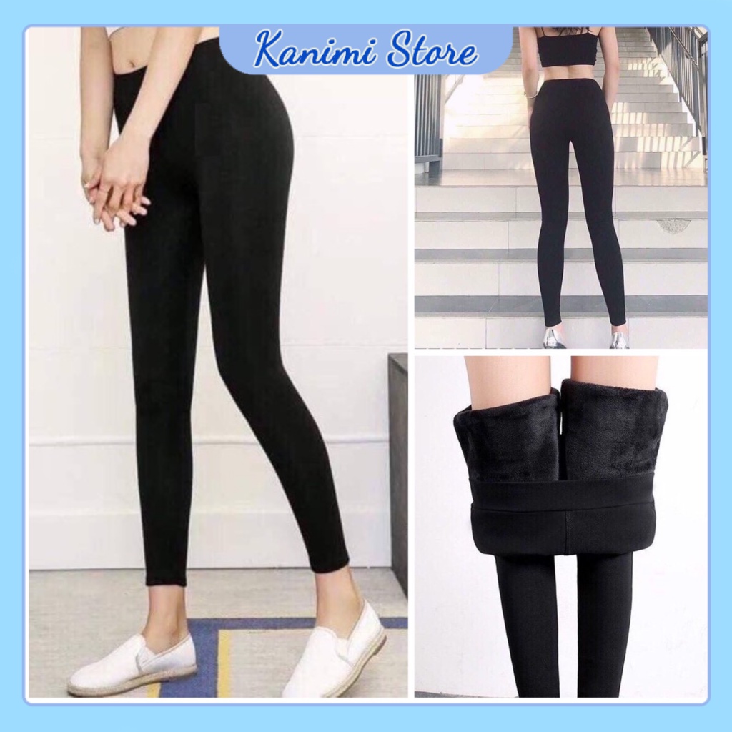 Quần legging lót lông nữ cạp cao nâng mông, hàng loại 1 đẹp Kanimi