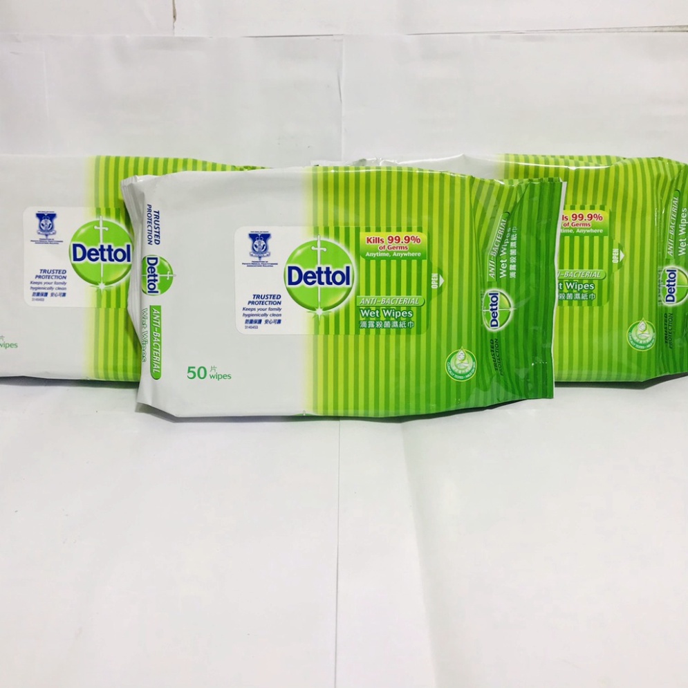 Khăn Ướt Dettol Kháng Khuẩn Gói 50 Miếng (CHÍNH HÃNG)