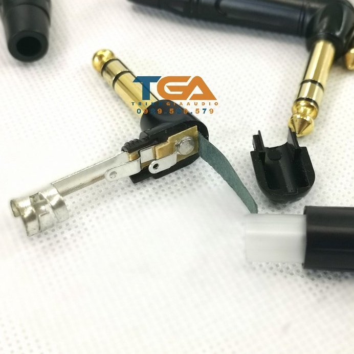 Jack rắc 6ly cong  strereo 3 khấc. Màu đen, Chính hãng SL